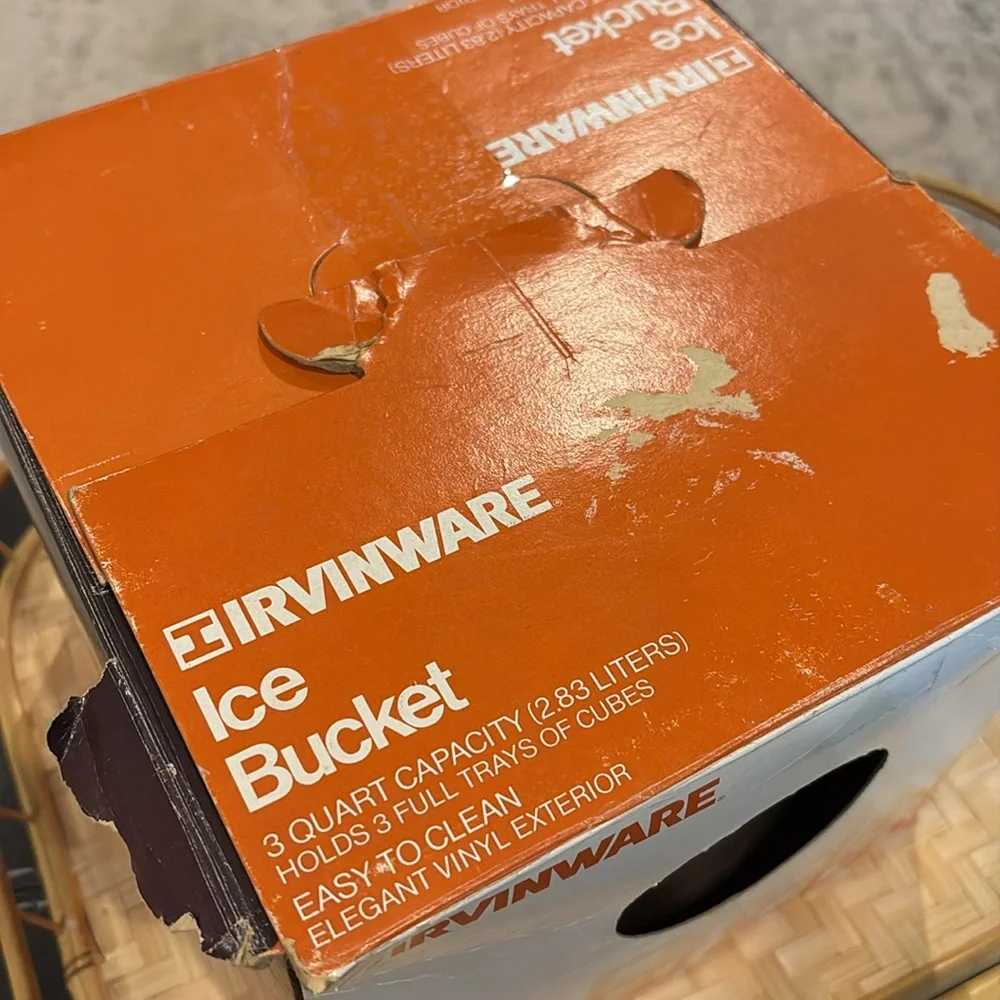 Vintage 1977 Irvinware Ice Bucket in Original Box